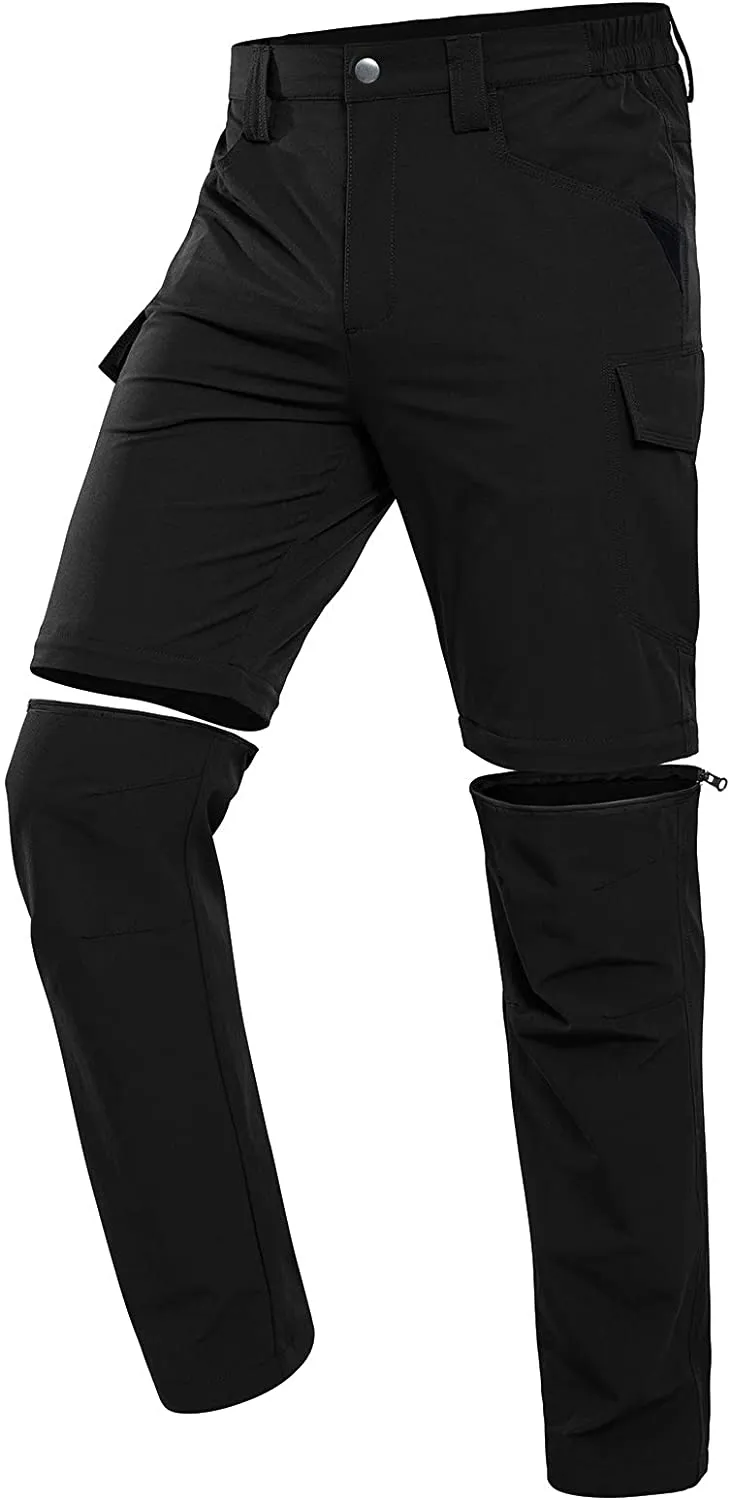 Vzteek Herren Wanderhose Zip Off Trekkinghose Outdoorhose Sommer Softshell Stretch Hose Kurz für Wandern,Baggy,Fahrrad,arbeits