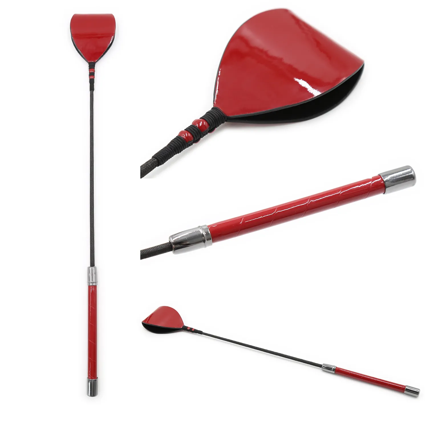 Wide Tip Red Riding Crop